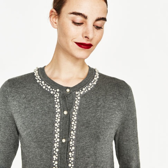 Zara Sweaters Zara Pearly Cardigan Poshmark